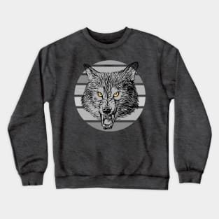 Wolf, animal grin. cleft palate Crewneck Sweatshirt